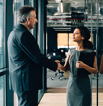 Two people shaking hands