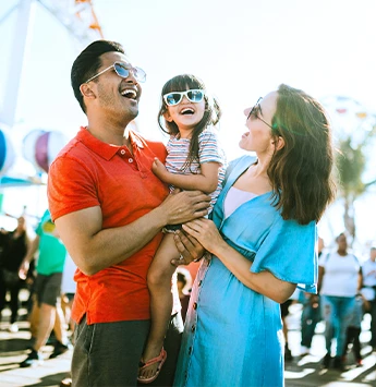 Family at a carnival
