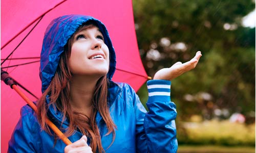 Young girl with an umbrella